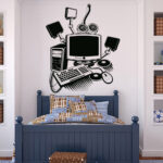 Vinyl Wall Decal Computer Art Gamer Play Room PC Kids Mural Stickers Size 36x36 Inches - Image 2