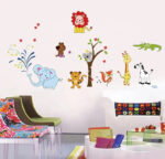 StickieArt Jungle Toons Animal Wall Stickers, Home Decoration DIY Removable Decals for Kids Nursery Bedroom Living Room - Image 3