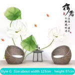 Chinese Style Exquisite Vase Flower Wall Sticker 3D Decal For Living Room Porch Background Wallpaper Painting Mural Stickers 1PC size 60x90 sk9338 - Image 3