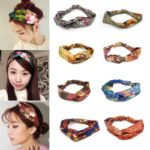 Pack of 2 Women Girls Hair Bands Print Headbands Retro Cross Turban Bandage Bandanas HairBands Hair Accessories Headwrap
