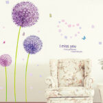 Flowers wall stickers - Dandelions - Butterflies ay7129 - Image 2