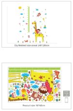 XL8203 Kids room cartoon giraffe measuring height wall sticker cute animal cloud child growth scale sticker baby bedroom decoration - Image 7