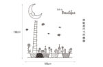 New arrived cartoon fairy tale night sky background Removable pvc english letter Life is Beautiful Wall Sticker JM7101A - Image 4