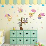 XL8206 in the rain of the flying animal wall stickers children room kindergarten cartoon waterproof decorative wallpaper. - Image 5