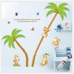 wall sticker XL8110 Árbol mono animales de dibujos animados inicio decoración de la casa pegatinas de pared de vinilo kids niño salón dormitorio diy arte mural decor decal - Image 6