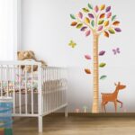 JM7187 High quality cute wall stickers tree kids height measure sticker for baby room/nursery 60*90 cm - Image 9
