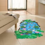 Creative 3D Lotus Pond Vinyl Wall Stickers Funny Art Wall Mural Floor Decals for Kids Rooms Bedroom Bathroom Waterproof XL8305 - Image 7