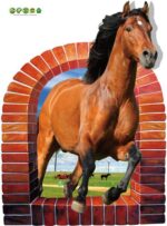 3D Horse animals Background Wall Sticker for Living Room SK9074 - Image 4