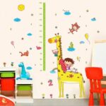 XL8203 Kids room cartoon giraffe measuring height wall sticker cute animal cloud child growth scale sticker baby bedroom decoration - Image 6