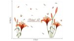 [Fundecor] PVC orange flowers butterfly leaf wall stickers for kids rooms living room bathroom kitchen decor wall decals poster - Image 2