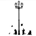 Creative DIY Popular Ancient Lamp Cats and Birds Wall Sticker Cartoon Wall Mural Home Decor Room Kids Decals Wallpaper size 50x70  dm570100 - Image 4