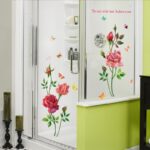 SK9218 Flowers Love Couple Room Decoration Wall Decal Romantic Rose Stickers Autocollants - Image 3