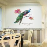 Peafowl Tree branches Home Decor adesivo de parede Art Decals 3D DIY Wall paper decoration for Kids Rooms flowers Wall Stickers sk9153 - Image 3