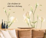 flowers wall stickers home decorations removable PVC transparent stickers floral decals tv background mural art AY9152 - Image 6