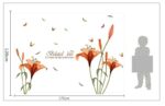 [Fundecor] PVC orange flowers butterfly leaf wall stickers for kids rooms living room bathroom kitchen decor wall decals poster - Image 8