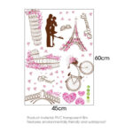 Romantic Paris Love Wall Sticker Eiffel Tower Wall Paper Colorful PVC Wall Decal Removeable Wall Decor – Wall Stickers - Image 2