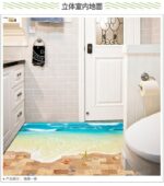Creative 3D Beach Vinyl Wall Sticker Funny Realistic Art Floor Decals for Kids Rooms Bathroom Home Decor Waterproof XL8300 - Image 5