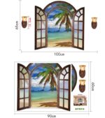 [Fundecor] 3D European style fake window wall stickers home decor living room sofa tv background decorations wall decals murals - Image 5