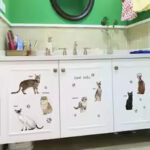 3D Lovely Cat Type Wall Sticker Cabinet Bedroom Home Decor Decals Self-adhesive Poster Background Cute Combination Mural size 50x70 sk7084 - Image 2