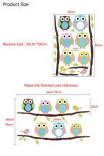 LM1403 Cartoon Children's Home Room Bedroom Decorative Cute Owl Animal Wall Sticker - Image 7