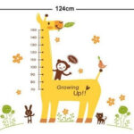JM7205 Giraffe Growth Chart Height Wall Sticker Removable Home Decors Decal Art DIY Decorations Paper - Image 5