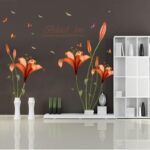 [Fundecor] PVC orange flowers butterfly leaf wall stickers for kids rooms living room bathroom kitchen decor wall decals poster - Image 3
