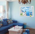 New AY9234C Aegean Sea fake wall sticker pvc windows landscape green removable wall stickers - Image 5