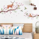 JM7357 Branch Sika Deer Removable Wall Sticker - Image 2