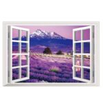 ay9234b Large Lavender Mountain 3D Window Scene View Removable Wall Sticker Decal - Image 4