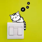 Cartoon Cute Lovely Black Cat Sleep Socket Switch Stickers Vinyl Room Home Decor Removable Wall Decals Self-adhesive Mural - Image 4