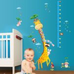 [Fundecor] cartoon Giraffe height measure wall stickers for children decals diynursery room interior wall decoration - Image 6