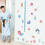 Kids Height Sticker Undersea Mermaid Wall Decal for Children's Room Kindergarten Entrance Door Decorative Height Measuring Ruler size 50x70 sk7197 - Image 3