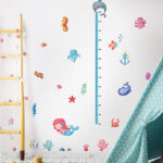 Kids Height Sticker Undersea Mermaid Wall Decal for Children's Room Kindergarten Entrance Door Decorative Height Measuring Ruler size 50x70 sk7197 - Image 4