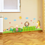 Cartoon Animal Wall Stickers Wall Decals for Kids Room Decoration Elephant Lion Giraffe Wall Stickers for Baby Room Door Decor size 50x70 xls7181 - Image 4