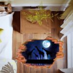 xl8309 3D stickers Moon Starry Giraffe broken wall stickers For Home decor Study Dormitory Decoration decals Removable Sticker poster - Image 4