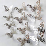3D Gold Wall Stickers Butterfly Wall Sticker Metal Hollow 3D Butterfly Fridge Stickers Home Party Wedding Decor 12pcs  btsrdkw8c-9 - Image 5