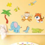Cartoon Design wall deco sticker Baby Room Wallpaper PVC Sticker Home Decoration Customized removeable kiss Cut decals Sticker size 50x70 xy8052 - Image 3