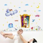 XL8218 magic door wall cartoon animal paradise kindergarten living room background decorative painting self adhesive wallpaper - Image 2