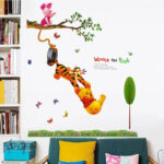 Tc1067 Hot cartoon Winnie Pooh friends tree wall stickers for kids room boy home decor wall decals nursery decoration wall poster gift - Image 4