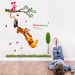 Hot cartoon Winnie Pooh friends tree wall stickers for kids room boy home decor wall decals nursery decoration wall poster gift - Image 2