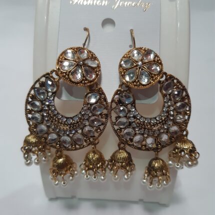 Earring kundan with jhumki earring