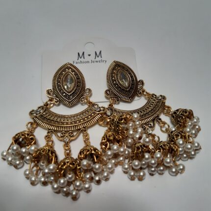 Kundan pearl bunde earring