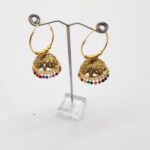 Golden with multi stone earring
