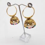 Golden with multi stone earring - Image 2