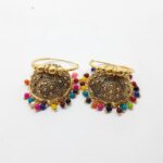 Golden with multi stone earring - Image 3