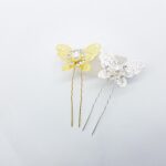 Butterfly hair pins golden silver - Image 3