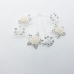 flowers style hair clip silver