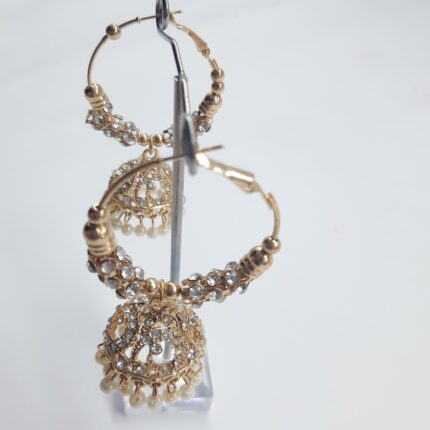 Metal Bali Jhumki white