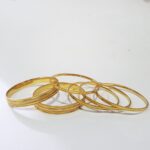 6 pcs golden kare with bangles - Image 2