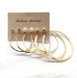 pack of 6-golden earring with tops